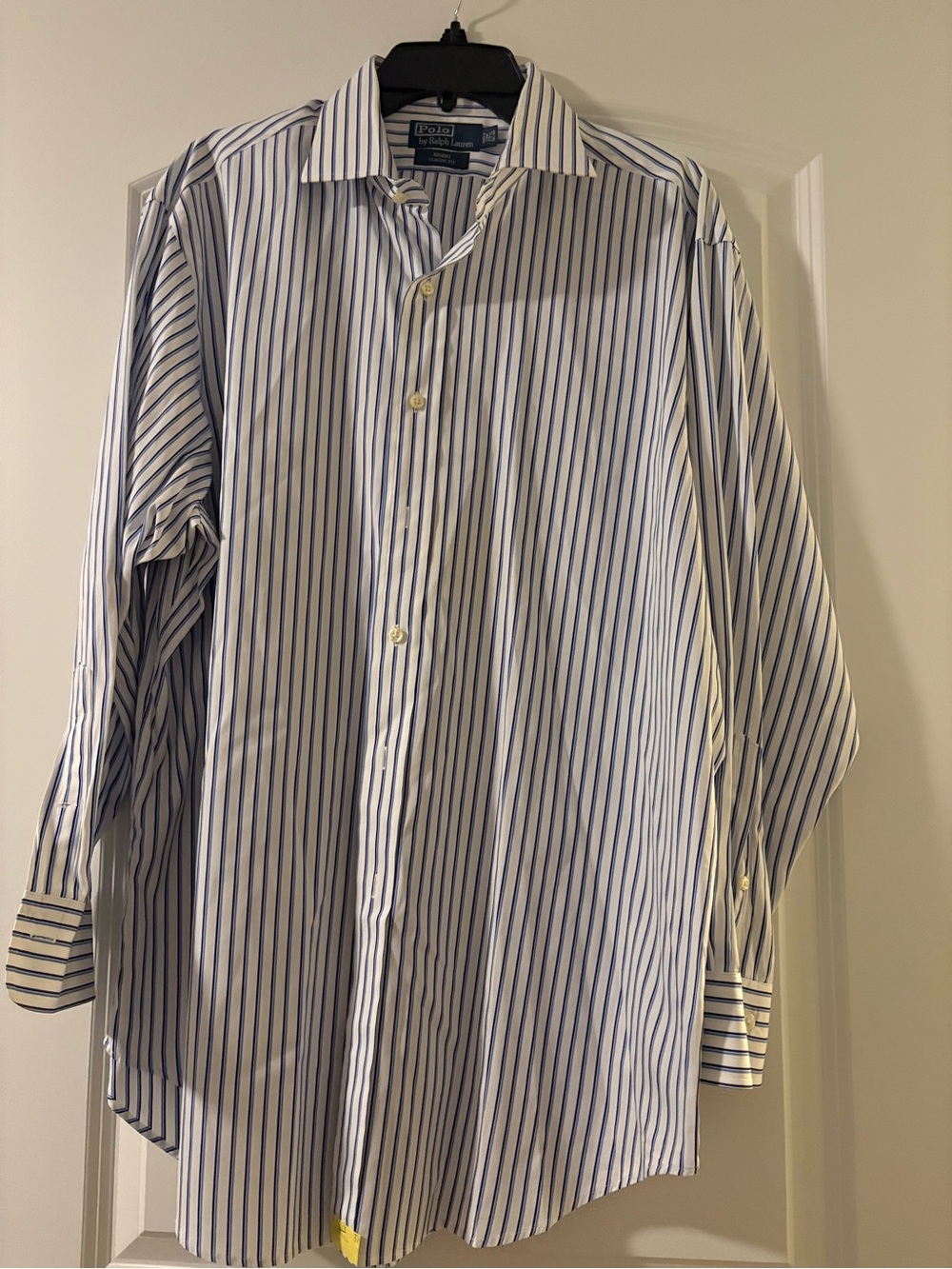 Ralph Lauren White Dress Shirt with Blue Stripes